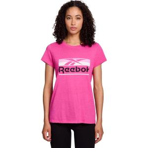 imageReebok Womens Short Sleeve Knockout Performance TShirtRaspberry Rose Heather