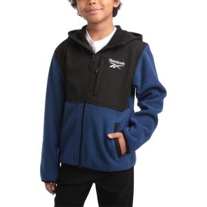 imageReebok Boys Jacket  Warm Polar Fleece Zip Up Hoodie Jacket for Boy  Lightweight Athletic Boys Comfort Hoodie 420Batik Blue