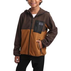 imageReebok Boys Jacket  Warm Polar Fleece Zip Up Hoodie Jacket for Boy  Lightweight Athletic Boys Comfort Hoodie 420Dark Brown