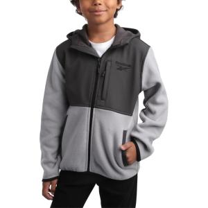 imageReebok Boys Jacket  Warm Polar Fleece Zip Up Hoodie Jacket for Boy  Lightweight Athletic Boys Comfort Hoodie 420Grey