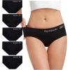 imageReebok Hipster Panties for Women  5 Pack Stretch Performance Seamless Underwear with Relaxed TagFree Waistband SXLBlackBlackBlackBlack