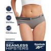 imageReebok Hipster Panties for Women  5 Pack Stretch Performance Seamless Underwear with Relaxed TagFree Waistband SXLBlackBlue ToadstoolSharkskinLotus