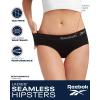 imageReebok Hipster Panties for Women  5 Pack Stretch Performance Seamless Underwear with Relaxed TagFree Waistband SXLBlackened PearlRose DustWarm TaupeFoxgloveBlack