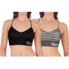 imageReebok Womens Everyday Bras  4 Pack Soft Stretch Seamless Performance Cross Back Strap Sports Bra for Women Sizes SXLGrey StripeBlack