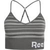 imageReebok Womens Everyday Bras  4 Pack Soft Stretch Seamless Performance Cross Back Strap Sports Bra for Women Sizes SXLGrey StripeBlack