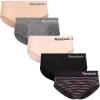 imageReebok Hipster Panties for Women  5 Pack Stretch Performance Seamless Underwear with Relaxed TagFree Waistband SXLBlack SpacedyeRoseBlackLight PinkCharcoal