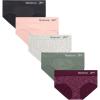 imageReebok Hipster Panties for Women  5 Pack Stretch Performance Seamless Underwear with Relaxed TagFree Waistband SXLGrapewineBlackened PearlLilypadLotusNatural