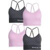 imageReebok Womens Everyday Bras  4 Pack Soft Stretch Seamless Performance Cross Back Strap Sports Bra for Women Sizes SXLBlack JacquardMauve