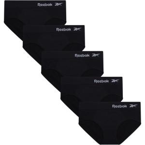 imageReebok Hipster Panties for Women  5 Pack Stretch Performance Seamless Underwear with Relaxed TagFree Waistband SXLBlackBlackBlackBlack