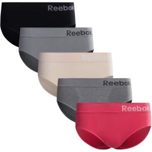 imageReebok Hipster Panties for Women  5 Pack Stretch Performance Seamless Underwear with Relaxed TagFree Waistband SXLBlackGreyNudeSpacedye GreyHot Pink