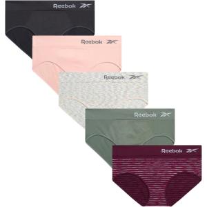 imageReebok Hipster Panties for Women  5 Pack Stretch Performance Seamless Underwear with Relaxed TagFree Waistband SXLGrapewineBlackened PearlLilypadLotusNatural