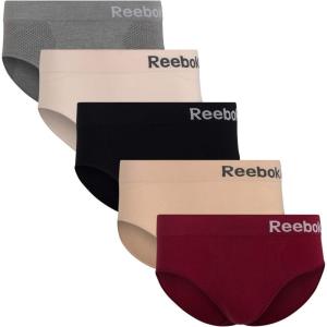 imageReebok Hipster Panties for Women  5 Pack Stretch Performance Seamless Underwear with Relaxed TagFree Waistband SXLGreyPinkBurgundyNudeBlack