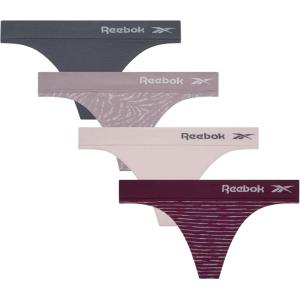 imageReebok Womens Thongs  4 Pack Performance Seamless Thongs for Women Sexy Panties  Breathable Underwear for Women SXLJacquardBlackLotusGrapes