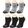 imageReebok Womens Athletic Socks  Performance Cushioned Low Cut Socks 6 PackSolid Black Logo