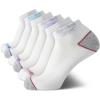 imageReebok Womens Comfort Cushioned Athletic Quarter Cut Socks 6 PackWhiteGrey