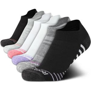 imageReebok Womens Ankle Socks  6 Pack Half Terry Performance Low Cut Athletic Socks for Women with AntiBlister Heel Tab 410Assorted