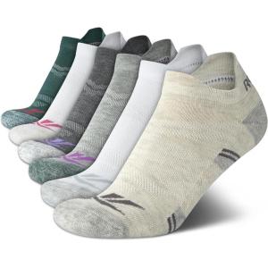 imageReebok Womens Ankle Socks  6 Pack Half Terry Performance Low Cut Athletic Socks for Women with AntiBlister Heel Tab 410Grey Assorted