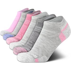 imageReebok Womens Athletic Socks  Performance Cushioned Low Cut Socks 6 PackGreyPink