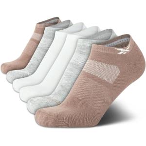 imageReebok Womens Athletic Socks  Performance Cushioned Low Cut Socks 6 PackOatmeal Assorted
