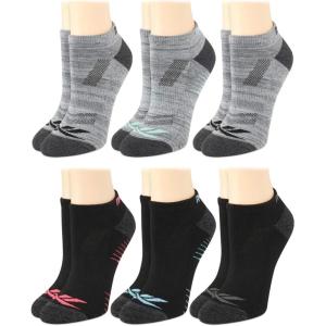 imageReebok Womens Athletic Socks  Performance Cushioned Low Cut Socks 6 PackSolid Black Logo