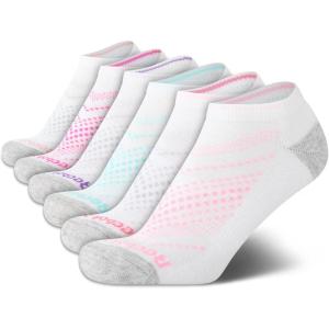 imageReebok Womens Athletic Socks  Performance Cushioned Low Cut Socks 6 PackWhite Multi