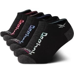 imageReebok Womens Low Cut Socks  6 Pack Cushioned Performance Stretch Moisture Wicking Athletic No Show Socks for Women 410Black