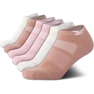 imageReebok Womens Low Cut Socks  6 Pack Cushioned Performance Stretch Moisture Wicking Athletic No Show Socks for Women 410Tan Multi