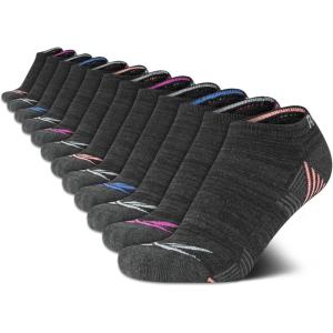 imageReebok Womens No Show Socks  12 Pack Low Cut Ankle Socks for Women  Womens Cushioned Athletic Sock Sizes 410All Black