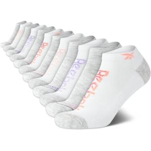 imageReebok Womens No Show Socks  12 Pack Low Cut Ankle Socks for Women  Womens Cushioned Athletic Sock Sizes 410Cool GreyWhite