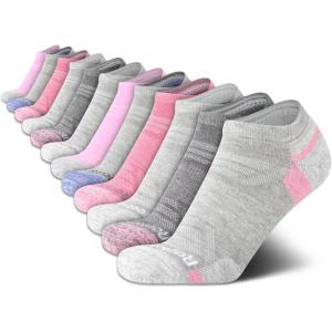 imageReebok Womens No Show Socks  12 Pack Low Cut Ankle Socks for Women  Womens Cushioned Athletic Sock Sizes 410GreyPink