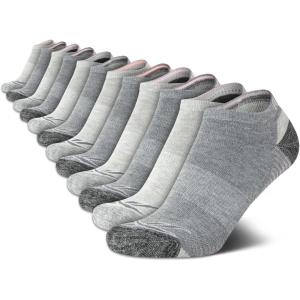 imageReebok Womens No Show Socks  12 Pack Low Cut Ankle Socks for Women  Womens Cushioned Athletic Sock Sizes 410Light Grey
