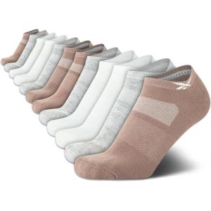 imageReebok Womens No Show Socks  12 Pack Low Cut Ankle Socks for Women  Womens Cushioned Athletic Sock Sizes 410Oatmeal Assorted