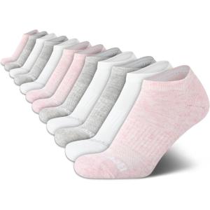 imageReebok Womens No Show Socks  12 Pack Low Cut Ankle Socks for Women  Womens Cushioned Athletic Sock Sizes 410Pink Assorted