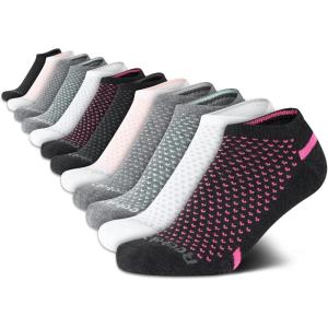 imageReebok Womens No Show Socks  12 Pack Low Cut Ankle Socks for Women  Womens Cushioned Athletic Sock Sizes 410Pink Detail Assort