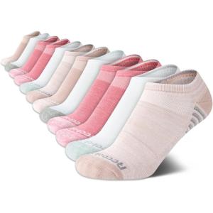 imageReebok Womens No Show Socks  12 Pack Low Cut Ankle Socks for Women  Womens Cushioned Athletic Sock Sizes 410Pink Rose Multi