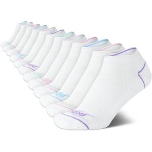 imageReebok Womens No Show Socks  12 Pack Low Cut Ankle Socks for Women  Womens Cushioned Athletic Sock Sizes 410Pure White Multi