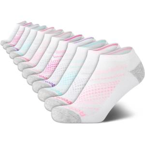 imageReebok Womens No Show Socks  12 Pack Low Cut Ankle Socks for Women  Womens Cushioned Athletic Sock Sizes 410White Multi