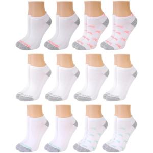 imageReebok Womens No Show Socks  12 Pack Low Cut Ankle Socks for Women  Womens Cushioned Athletic Sock Sizes 410WhitePinkGreen
