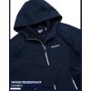 imageReebok Womens Jacket  Windproof Woven Softshell Jacket with Hood for Running Hiking  Lightweight Jackets for Women SXLNavy