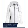 imageReebok Womens Softshell Jacket  Lightweight Weather Resistant Hooded Winter Jacket  Athletic Outerwear Jackets for WomenWhite