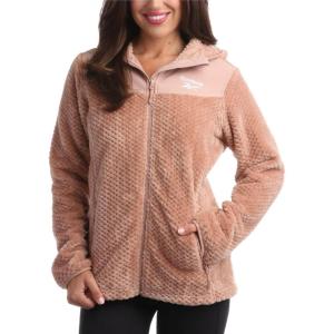 imageReebok Womens Fleece Zip Up Jacket  Warm Snow Fleece Winter Jacket with Hood  Insulated Winter Jackets for Women SXLClay