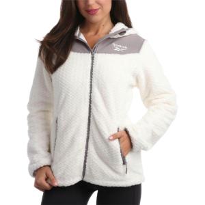 imageReebok Womens Fleece Zip Up Jacket  Warm Snow Fleece Winter Jacket with Hood  Insulated Winter Jackets for Women SXLCream
