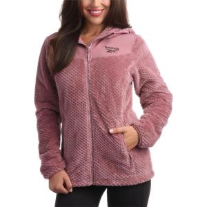 imageReebok Womens Fleece Zip Up Jacket  Warm Snow Fleece Winter Jacket with Hood  Insulated Winter Jackets for Women SXLDark Dusty Rose