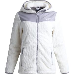 imageReebok Womens Fleece Zip Up Jacket  Warm Snow Fleece Winter Jacket with Hood  Insulated Winter Jackets for Women SXLWhite