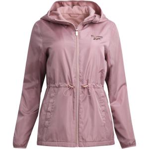 imageReebok Womens Jacket  Weather Resistant Fleece Lined Windbreaker Jackets for Women  Cozy Zip Up Hoodie Jacket SXLDusty Rose