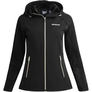 imageReebok Womens Jacket  Windproof Woven Softshell Jacket with Hood for Running Hiking  Lightweight Jackets for Women SXLBlack Ink