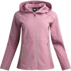 imageReebok Womens Jacket  Windproof Woven Softshell Jacket with Hood for Running Hiking  Lightweight Jackets for Women SXLOrchid Pink