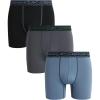 imageReebok Mens Boxer Briefs  3 Pack Moisture Wicking Athletic Performance Underwear  Boxer Briefs for Men Sizes SXL Size Small 3pk BlackDark BlueDark Grey