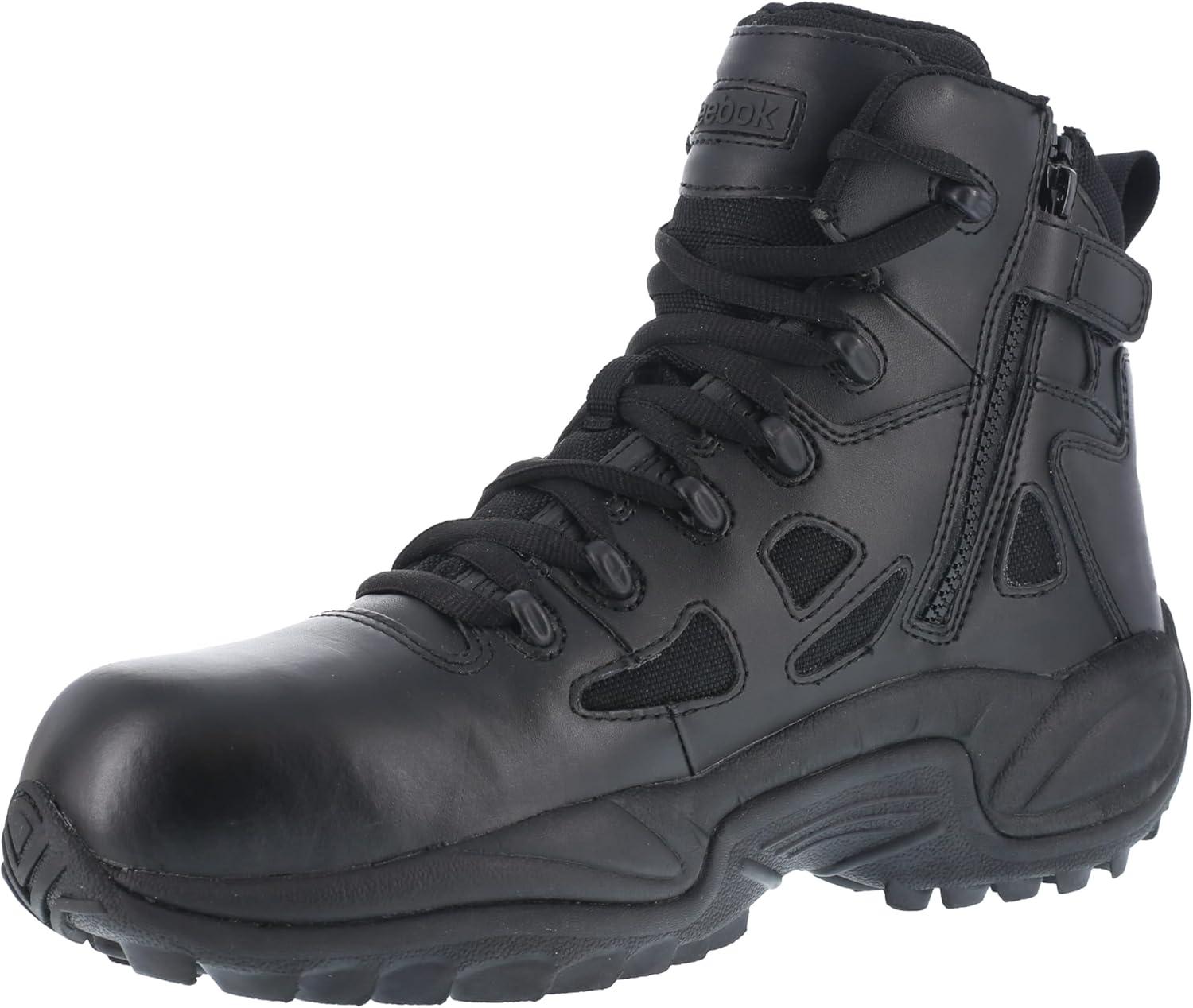 imageReebok Mens Rb8694 Rapid Response Rb Composite Toe 6quot Tactical Stealth Boot Sidezipper Desert Tan Military ampamp Tactical BootsBlack