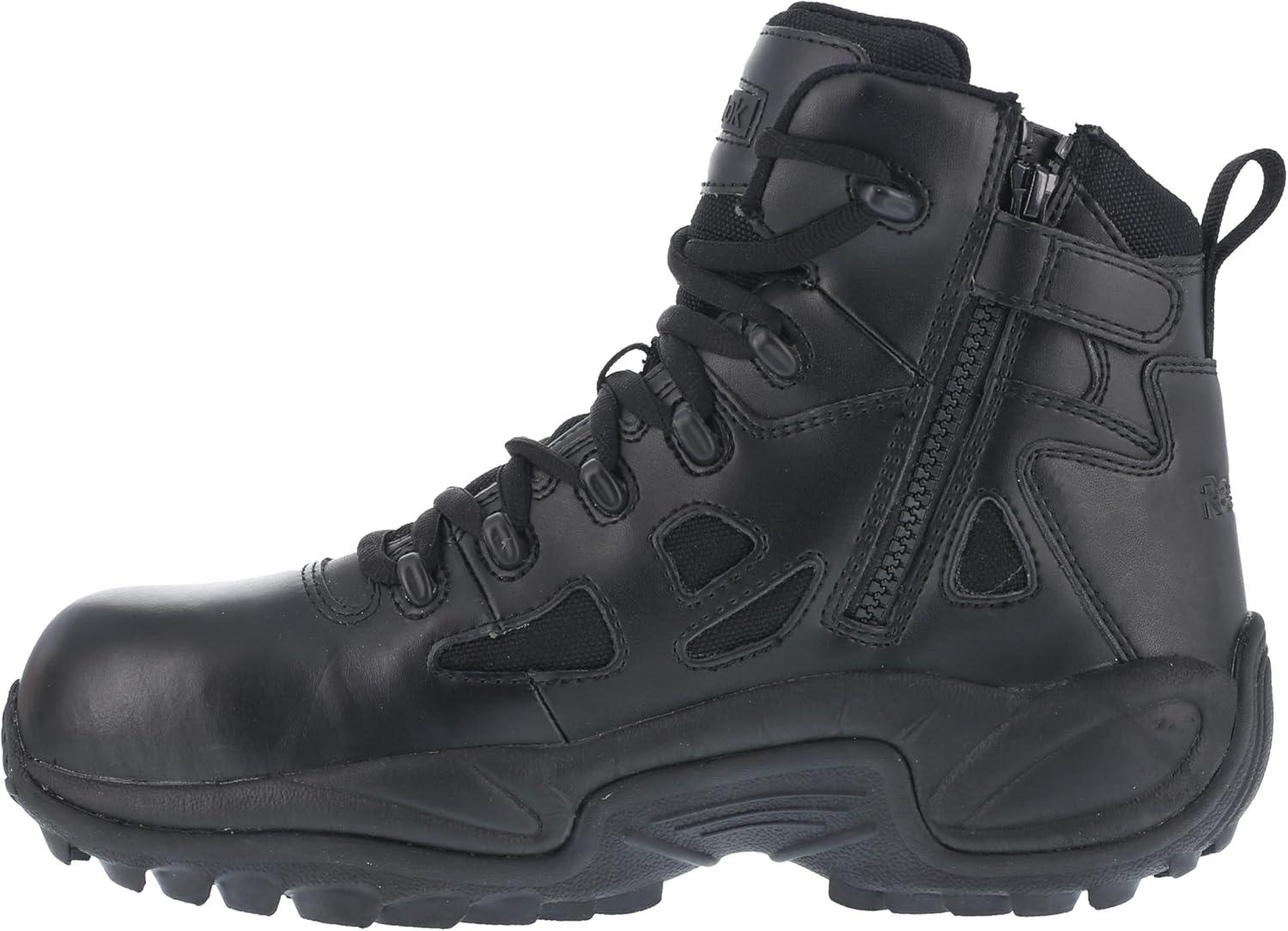 imageReebok Mens Rb8694 Rapid Response Rb Composite Toe 6quot Tactical Stealth Boot Sidezipper Desert Tan Military ampamp Tactical BootsBlack